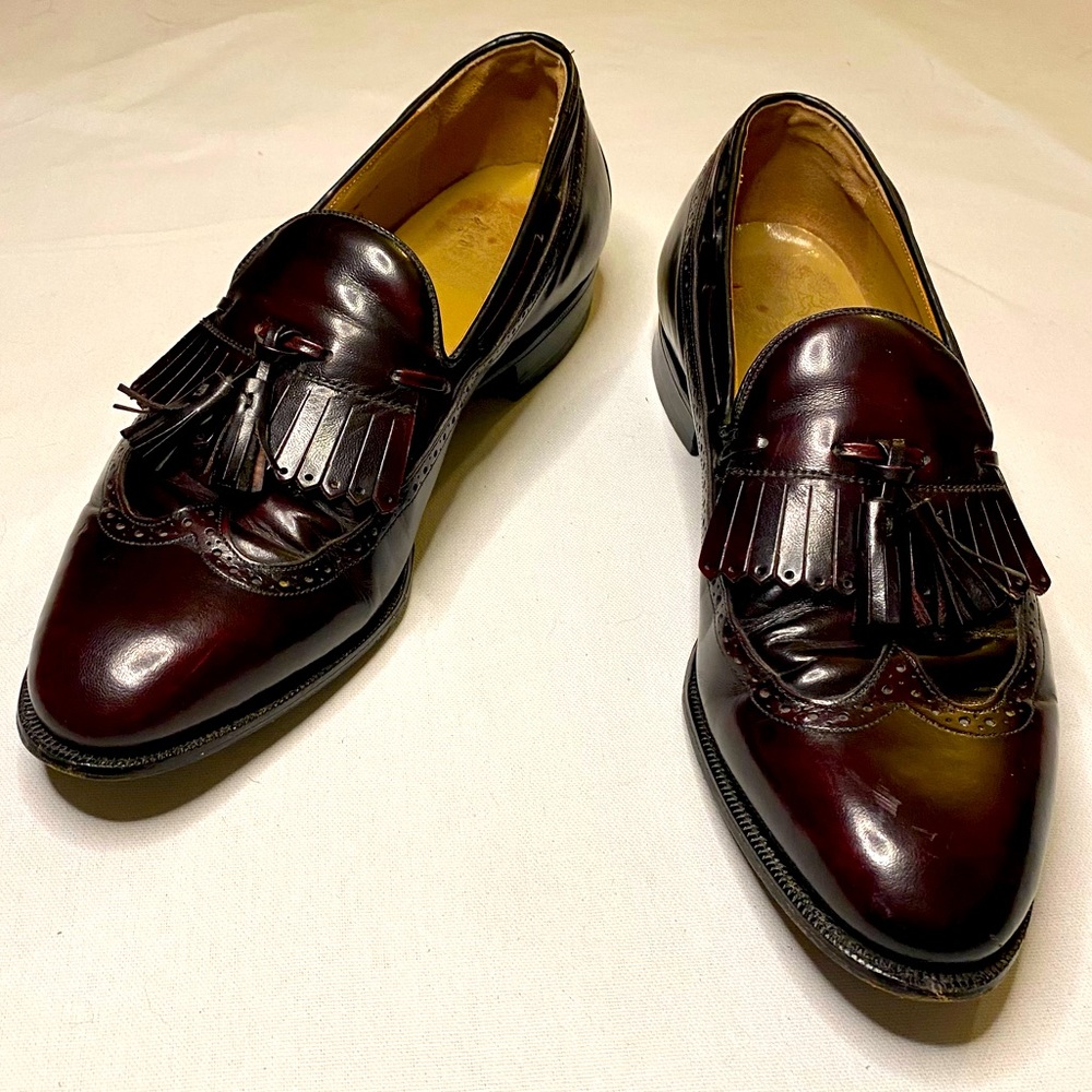 Johnston & Murphy Brown Leather Oxford Tassel Loafers Size 8.5